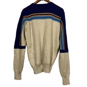 Vintage 90s High Sierra Crewneck Knit Sweater Top Rave Stripe - M